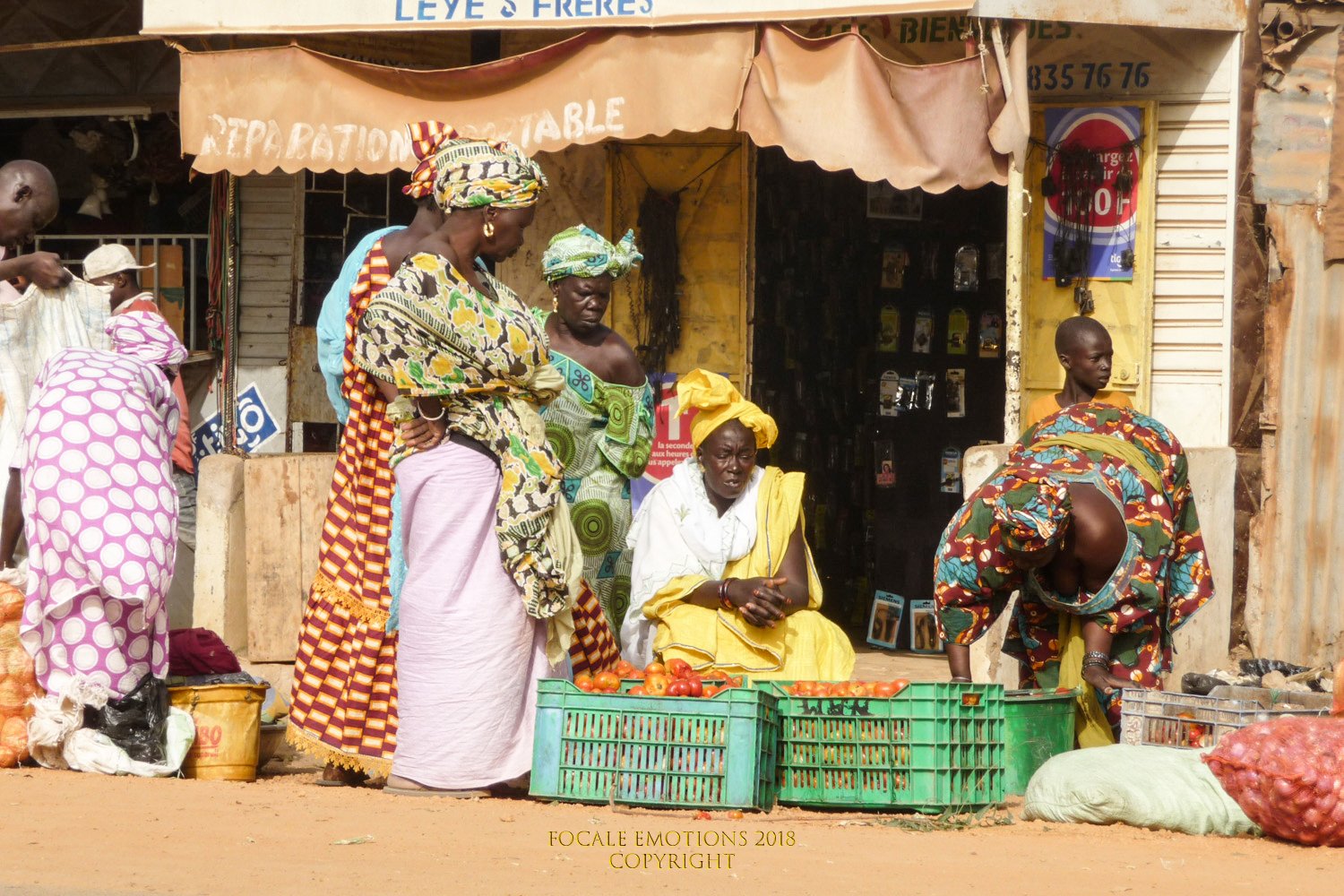 Un étal du marché de Mbour